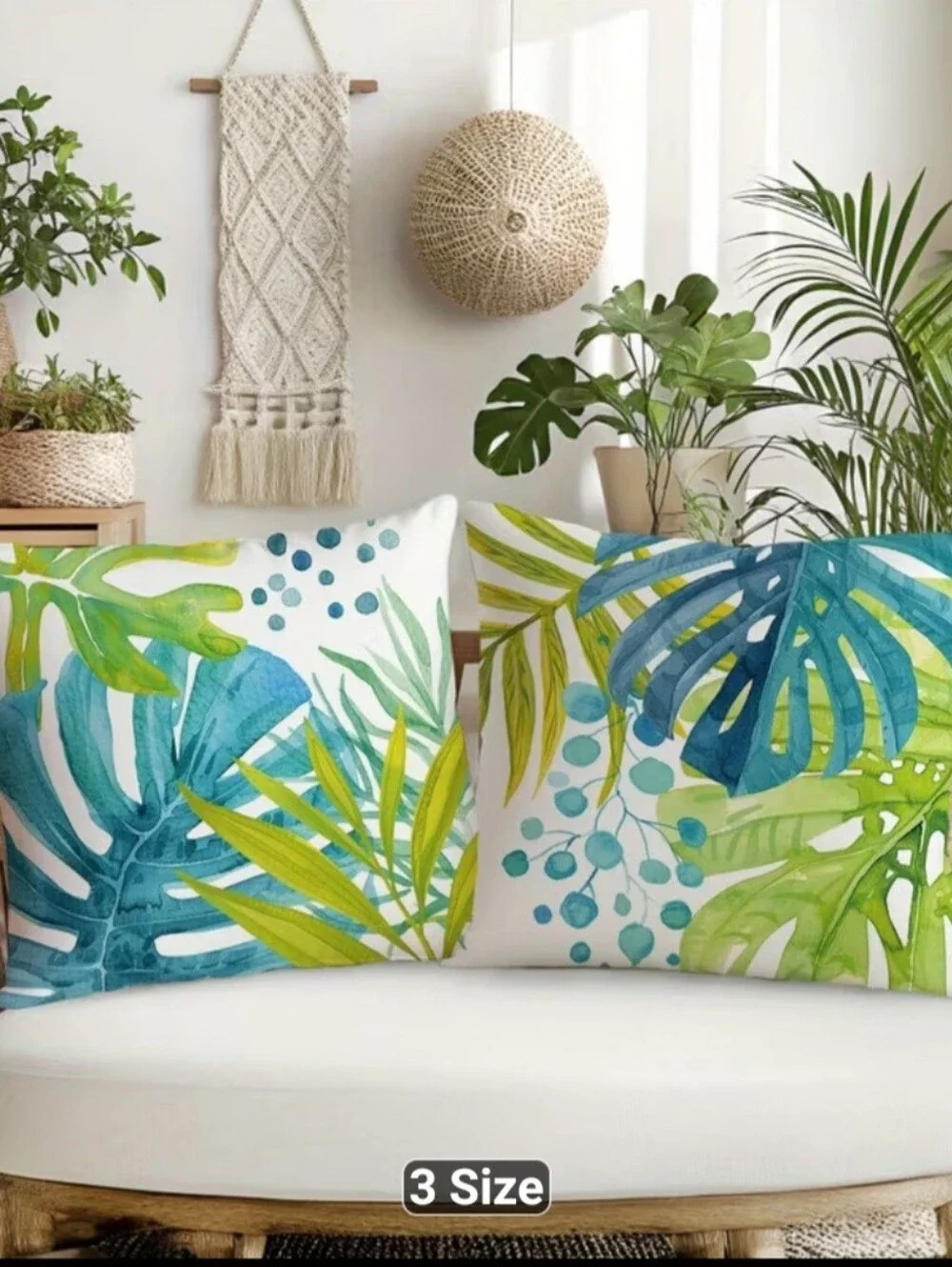 New Pair Tropical Leaf Decorative Pillow Covers - 1479-843